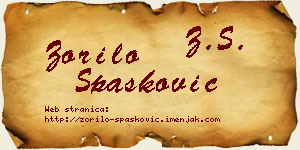 Zorilo Spasković vizit kartica